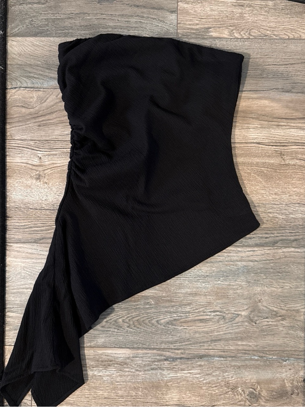 Elegant Asymmetric Black Off-Shoulder top